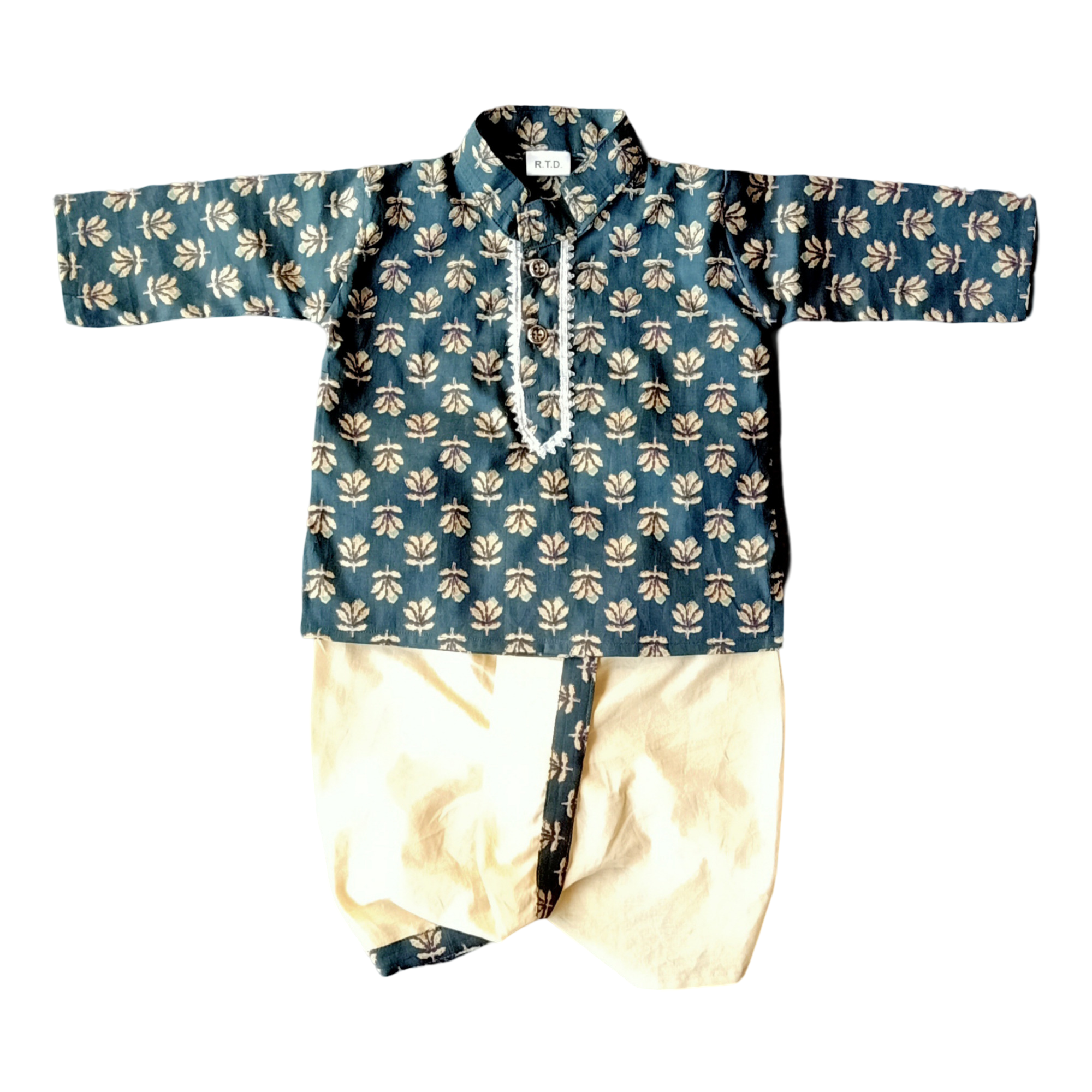 Indian ethnic wedding dhoti kurta set for baby boy in cotton