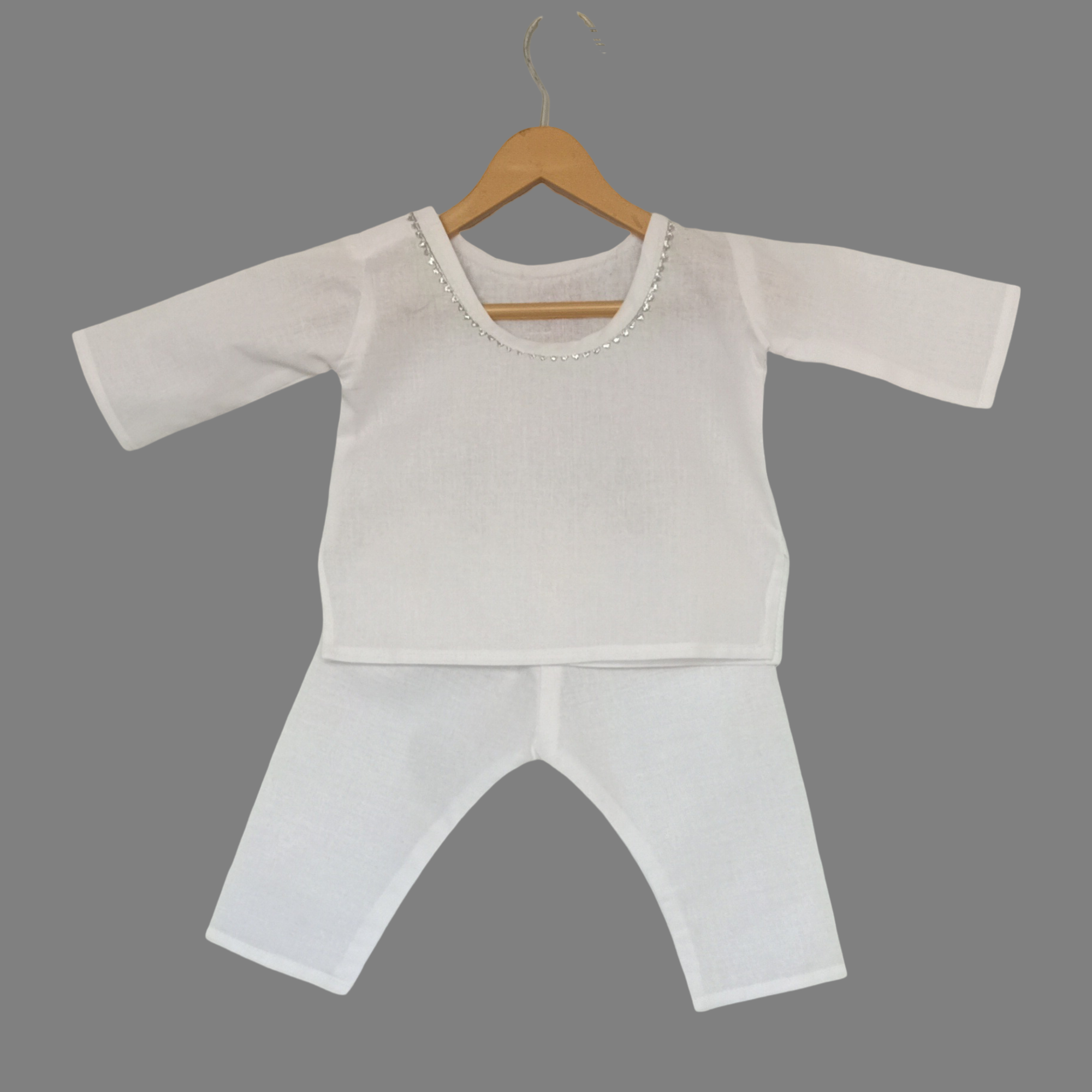 White kurta pajama baby summer outfit