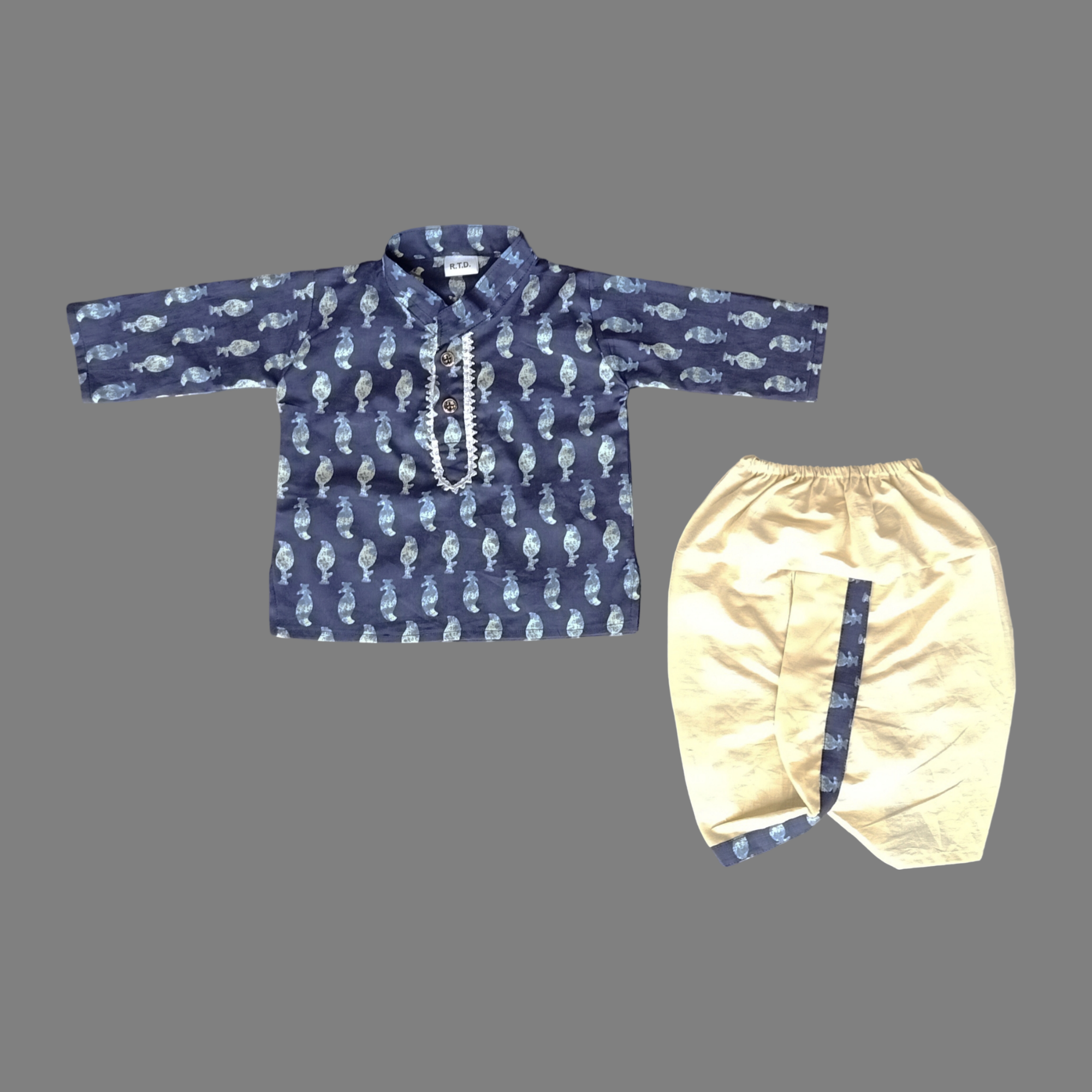 Embroidered dhoti kurta set baby boy ethnic wear
