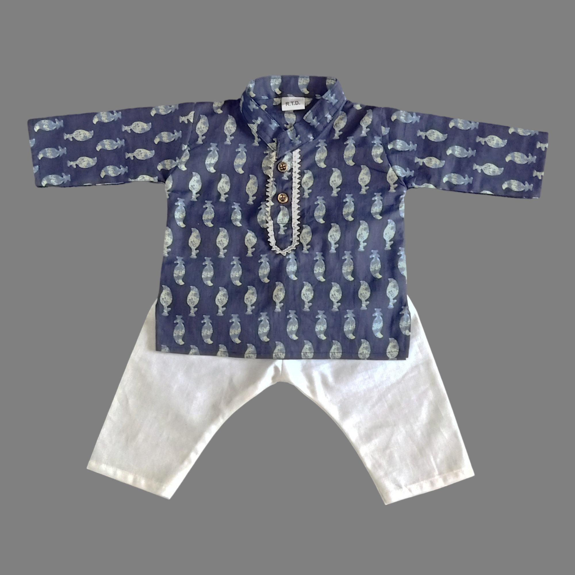 baby boy festive embroidered blue kurta pajama outfit