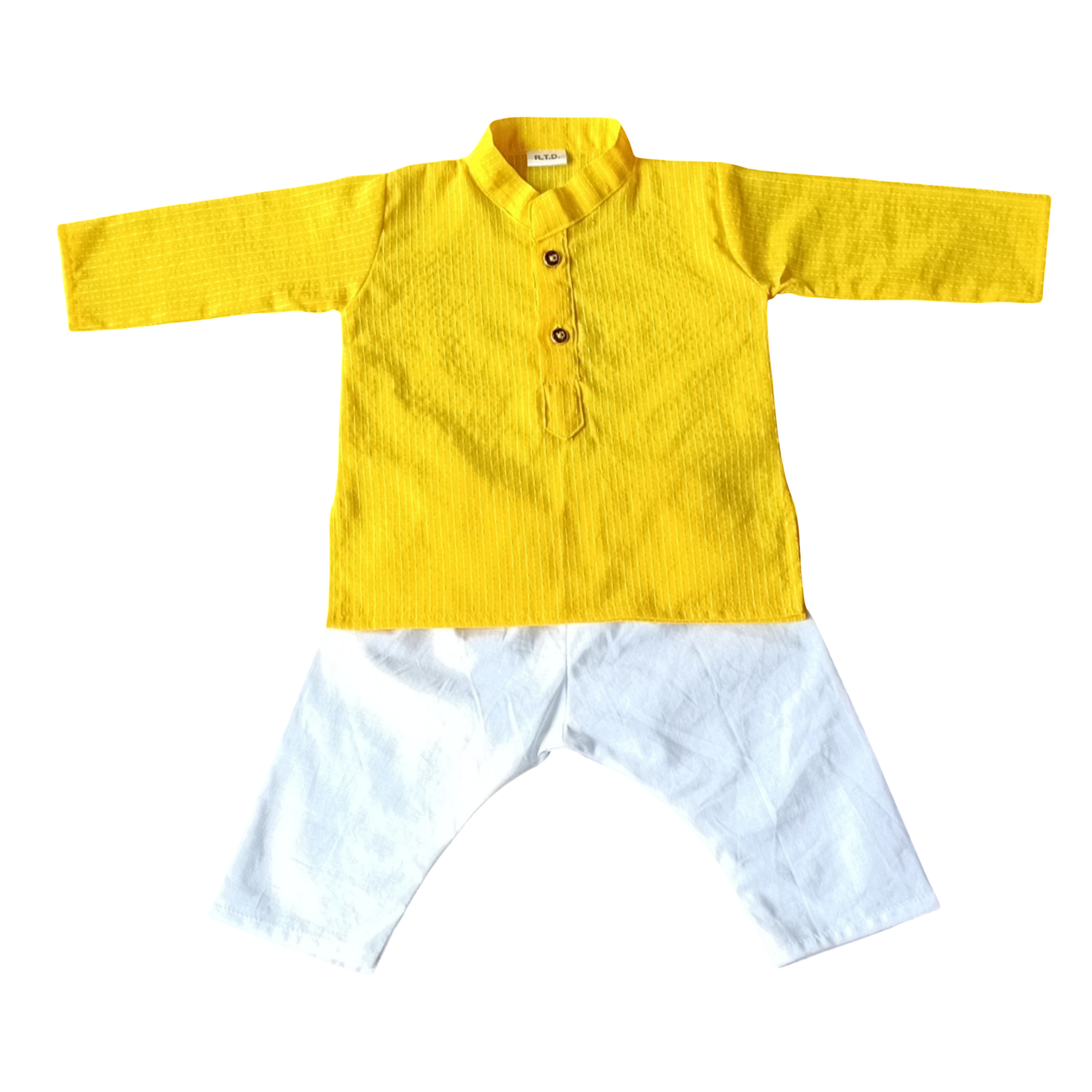 Yellow kurta pajama toddler boy Haldi outfit
