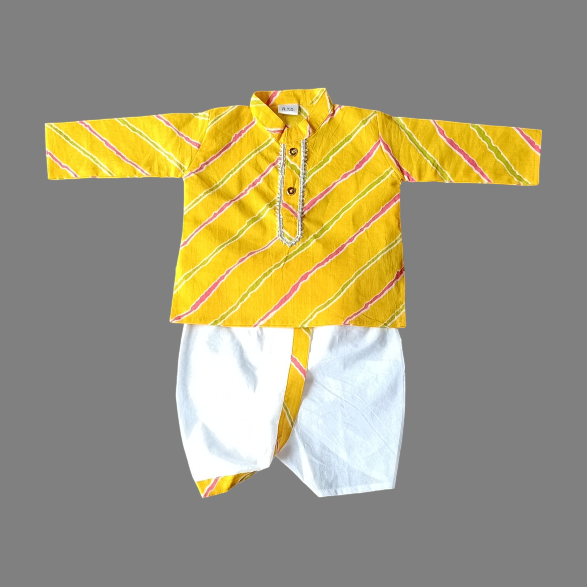 Handmade yellow dhoti kurta baby boy