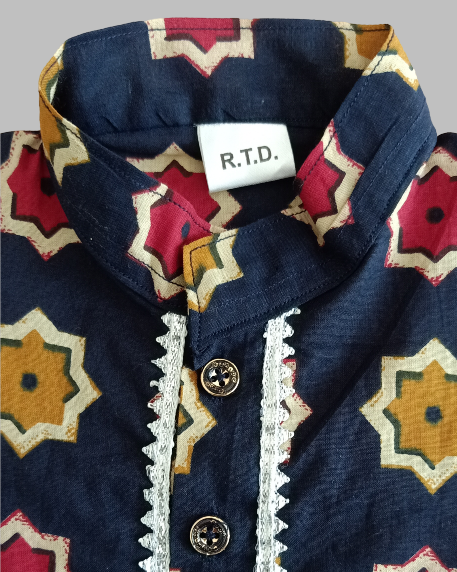 baby boy festive embroidered Navy Blue outfit handmade