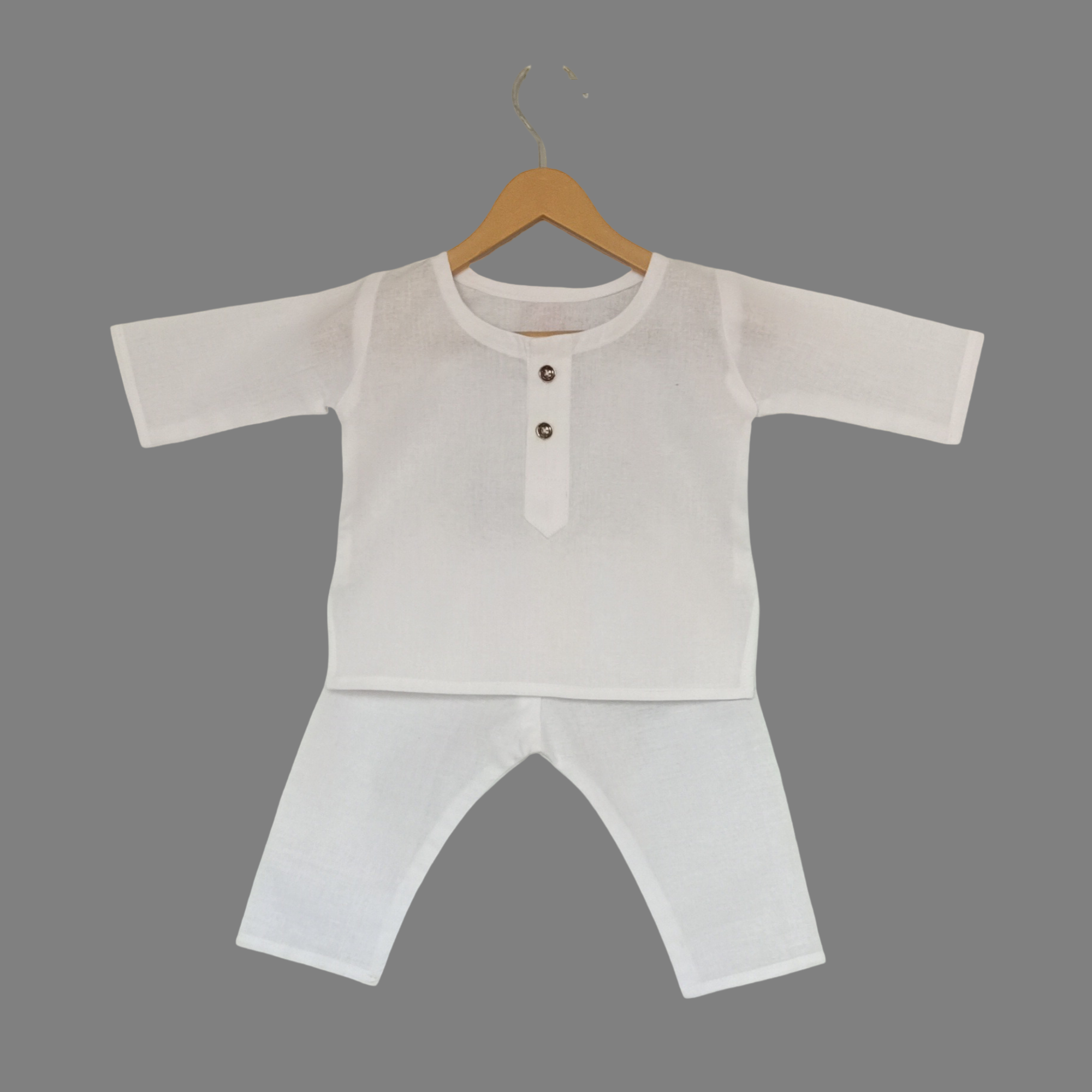 White kurta pajama toddler outfit