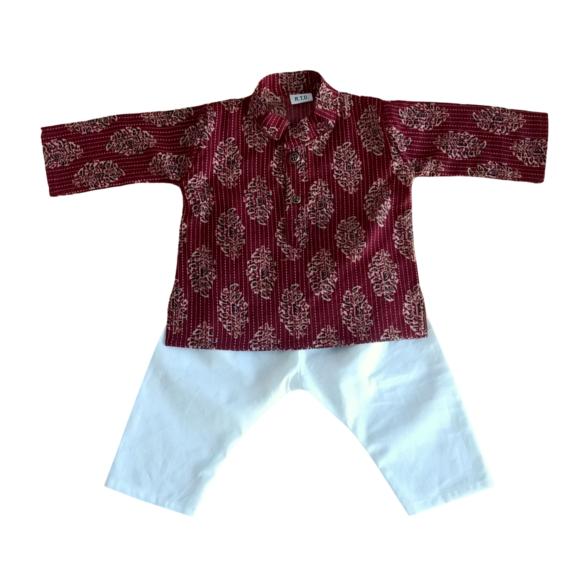 Maroon kurta pajama organic cotton baby