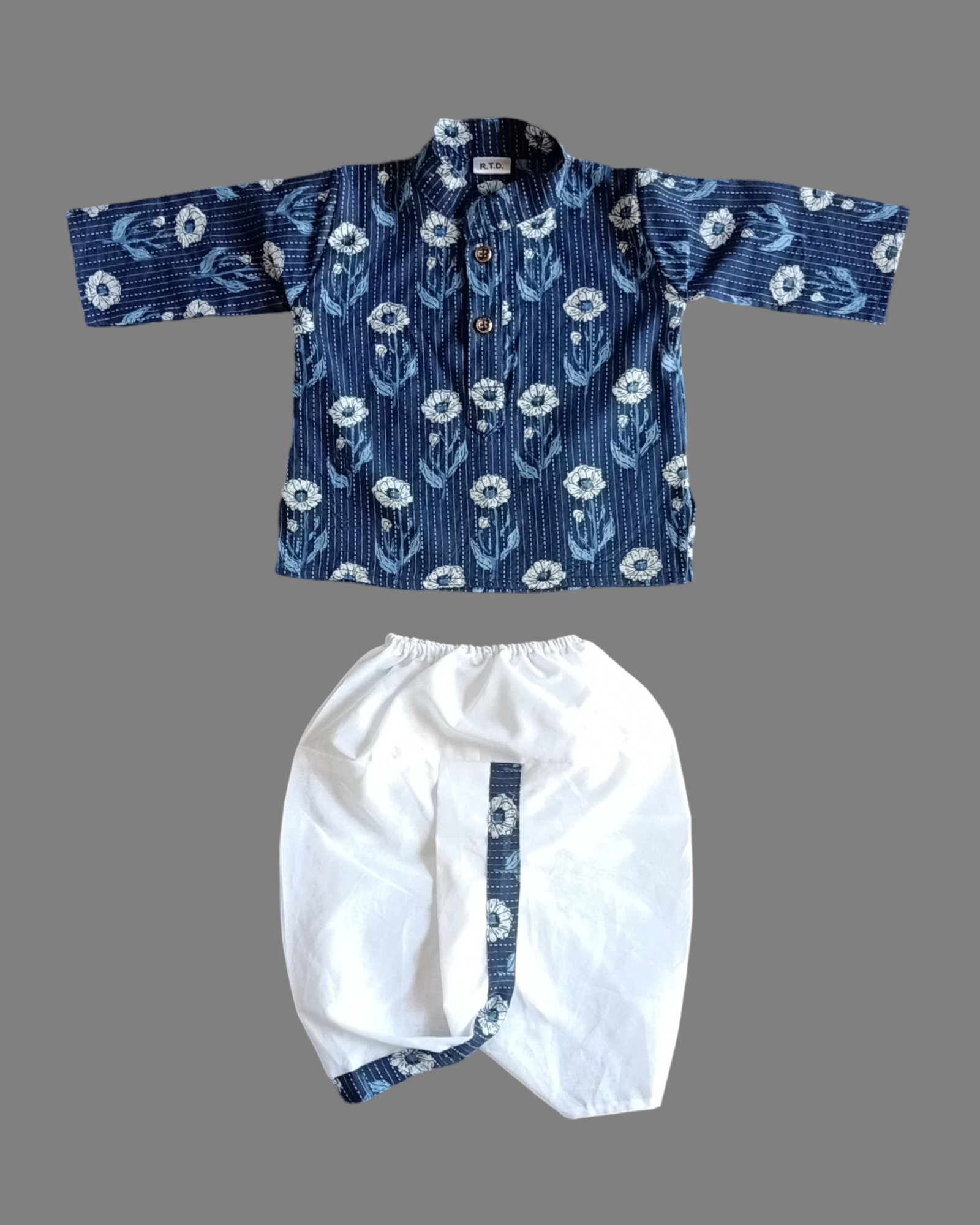 Cotton Dhoti Kurta Indian Wedding Outfit for Kids – Ethnic Handmade Traditional Dress