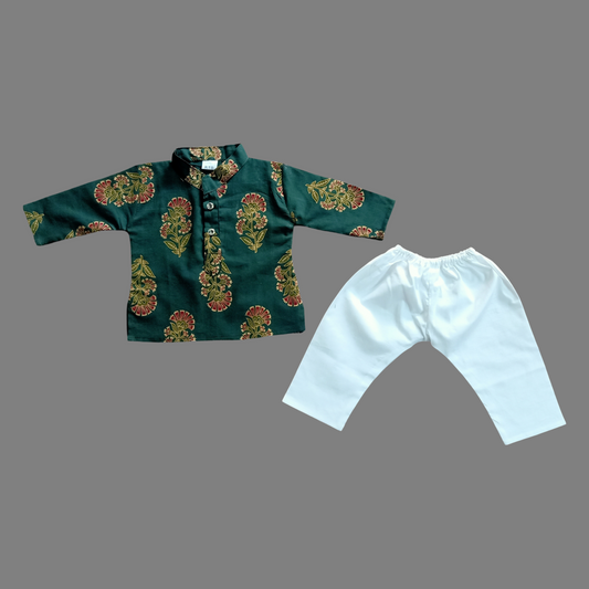 baby boy festive green kurta pajama