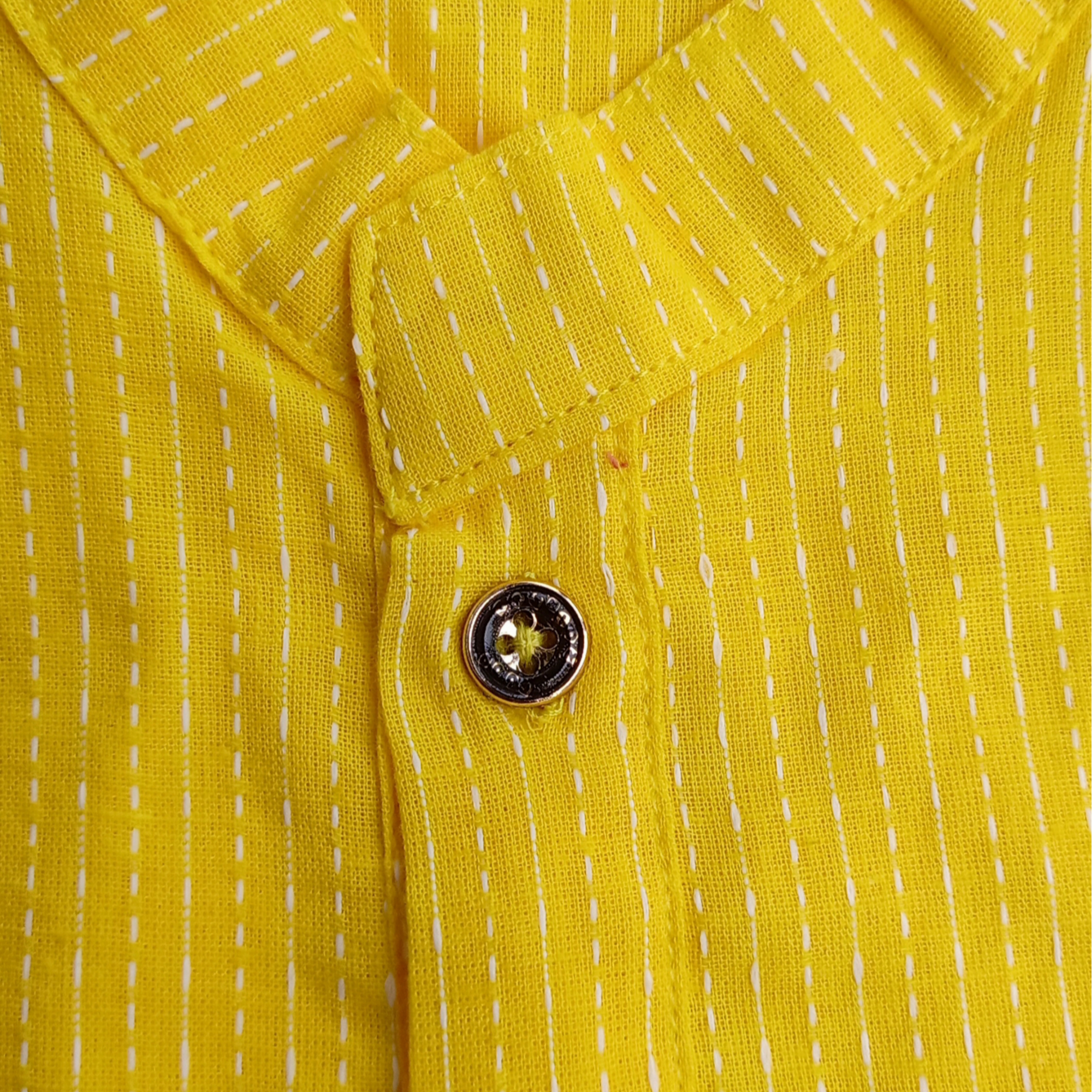 Kantha embroidered Yellow Kurta Dhoti outfit for Toddler boy Haldi festival and indian Wedding