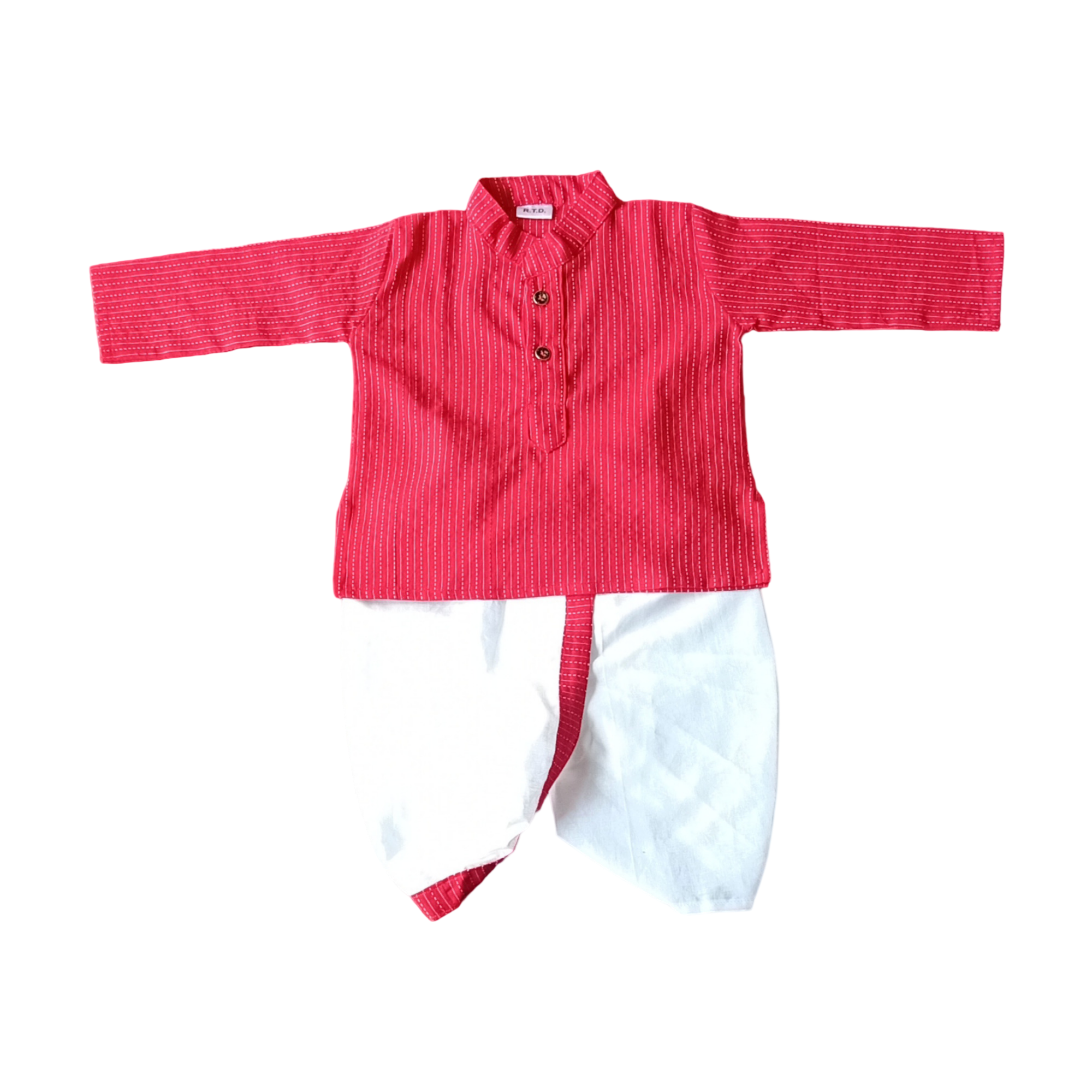Red cotton kurta dhoti baby boy
