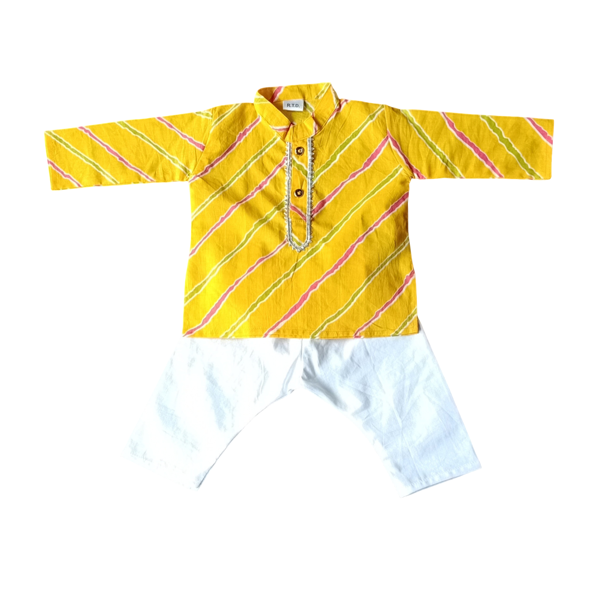 Indian embroidered yellow kurta pajama baby boy