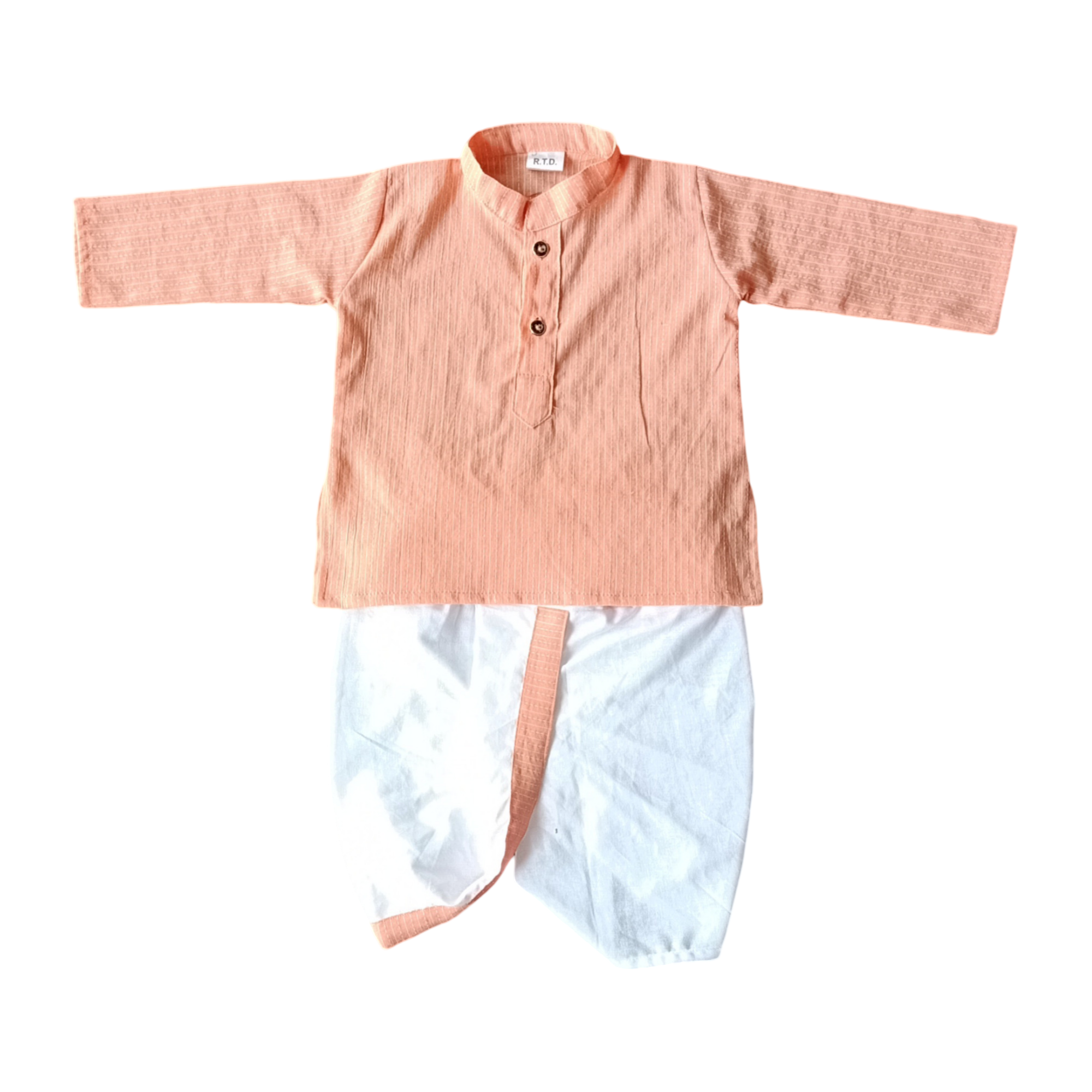 Peach kurta dhoti baby boy cotton outfit