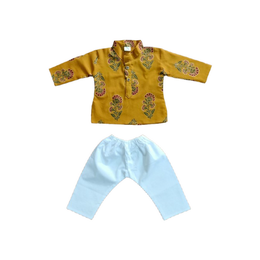 baby boy festive kurta pajama block print